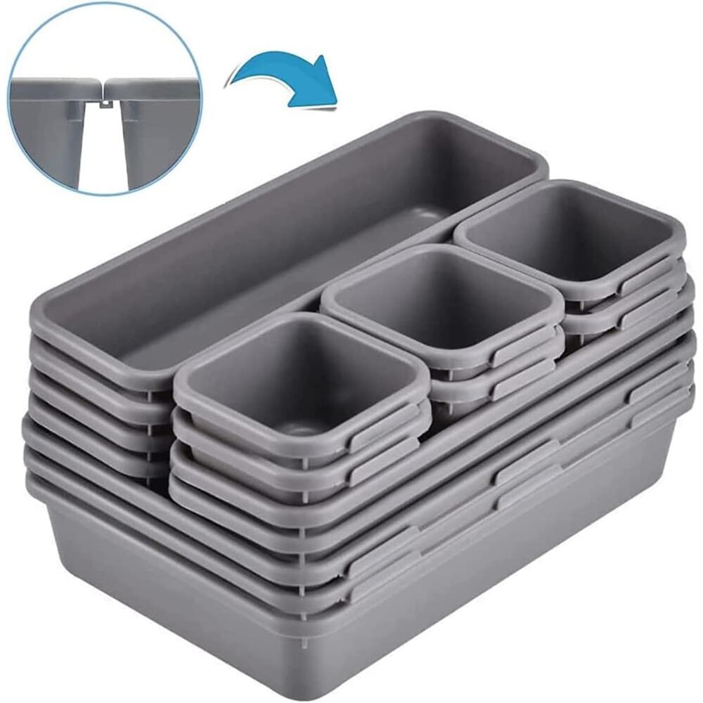 New 15 Piece Interlocking Drawer Organizers or Separators